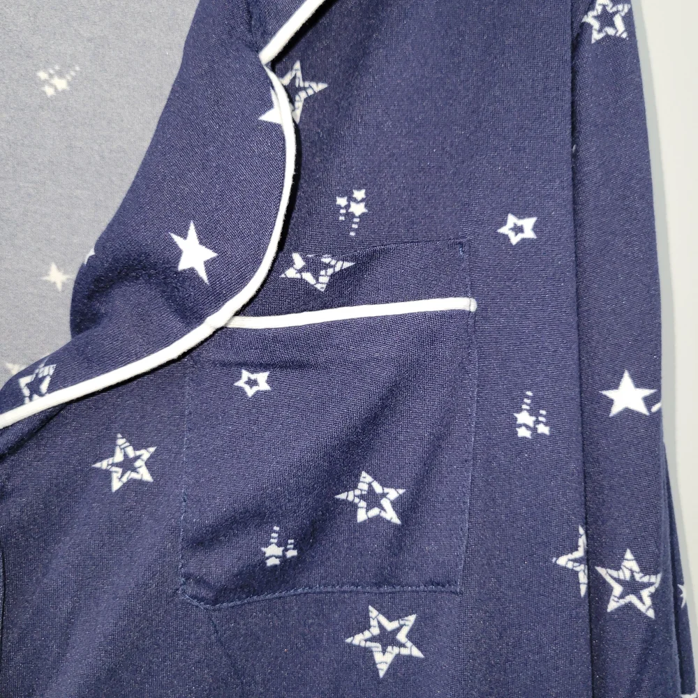 Navy Blue Star Print Women's Pajama Set